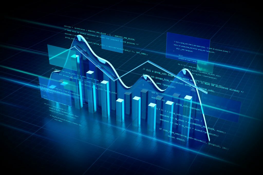 View of a Stats abstract background illustration - 3d rendering