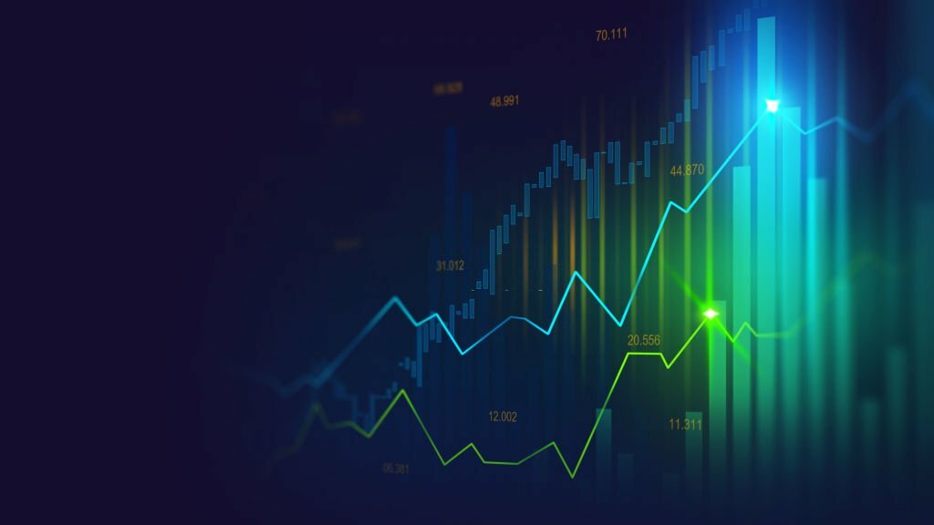 Stock market or forex trading graph in graphic concept suitable for financial investment or Economic trends business idea and all art work design. Abstract finance background