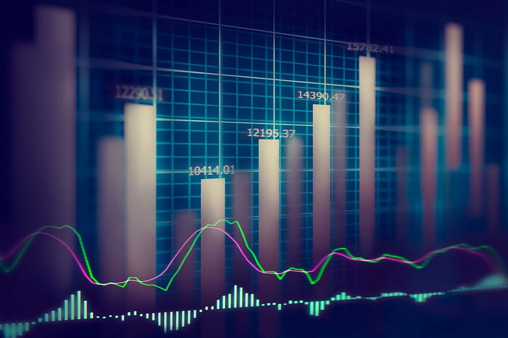 Graph of stock market data and financial with the view from LED display concept that suitable for background,backdrop including stock education or marketing analysis.