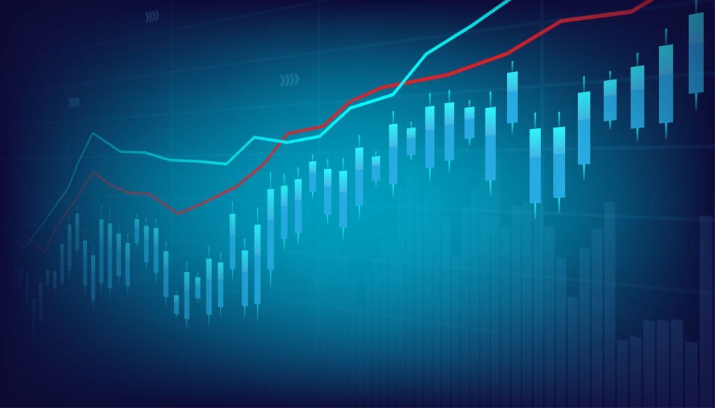 Business and financial digital graph. Stock market and trading background.