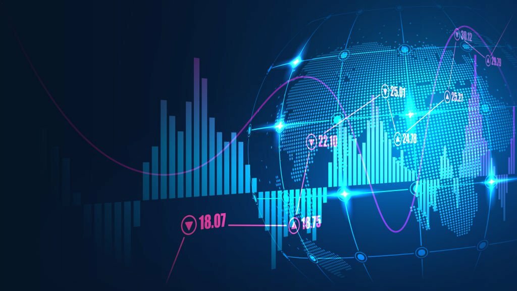 Global financial in graphic concept suitable for global financial tech or World Economic trends and all art work design. Abstract finance background. Vector illustration