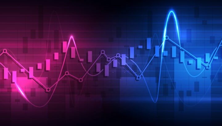 Business candle stick graph chart of stock market investment trading, Bullish point, Bearish point for business and financial concepts, reports and investment. Vector illustration