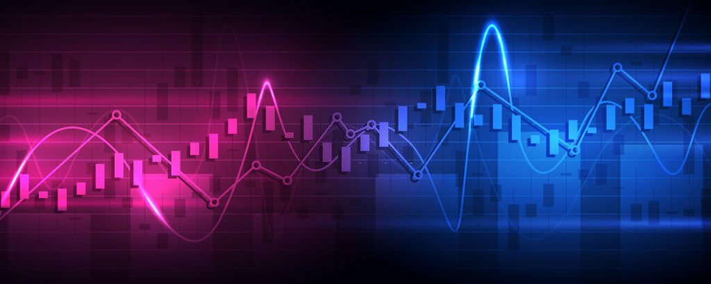 Business candle stick graph chart of stock market investment trading, Bullish point, Bearish point for business and financial concepts, reports and investment. Vector illustration