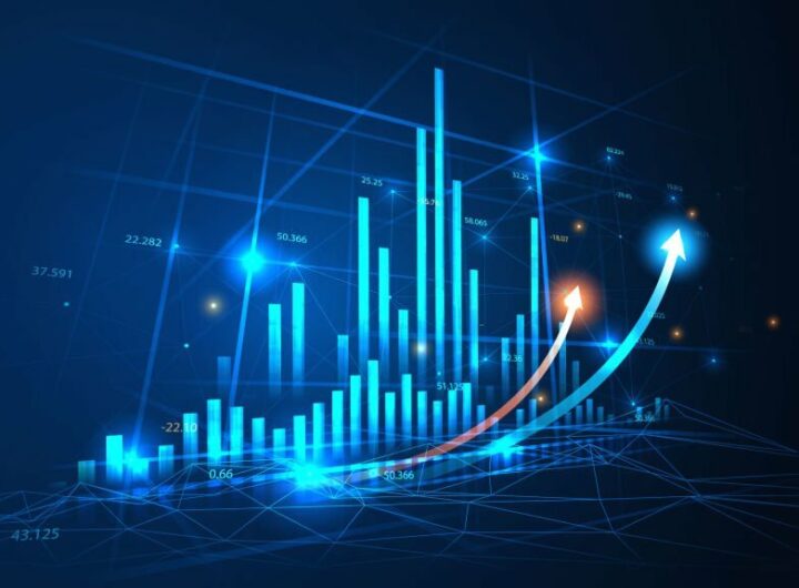 Stock market or forex trading graph in graphic concept suitable for financial investment or Economic trends business idea and all art work design. Abstract finance background. Vector illustration