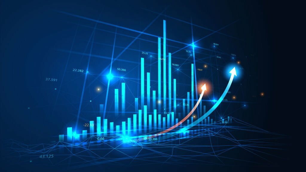 Stock market or forex trading graph in graphic concept suitable for financial investment or Economic trends business idea and all art work design. Abstract finance background. Vector illustration