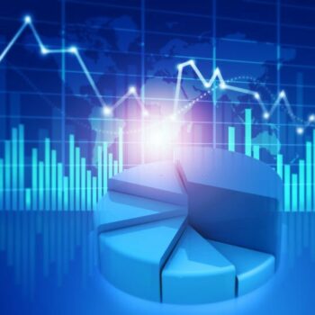 Financial growth chart. 3d illustration