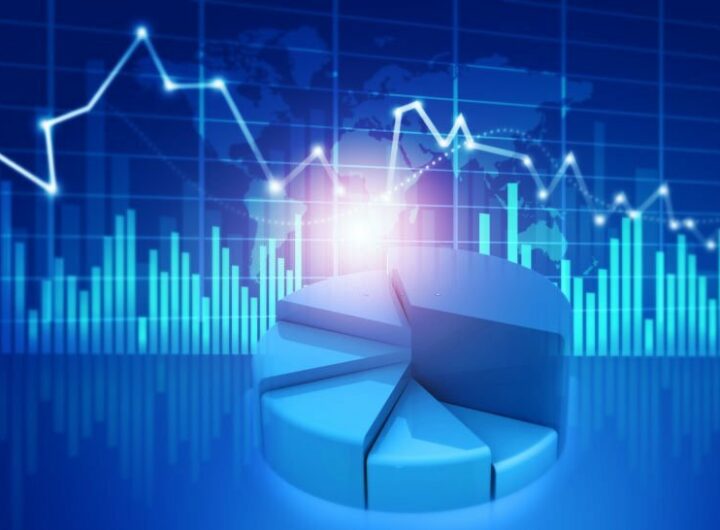 Financial growth chart. 3d illustration