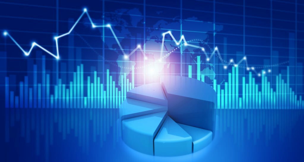 Financial growth chart. 3d illustration