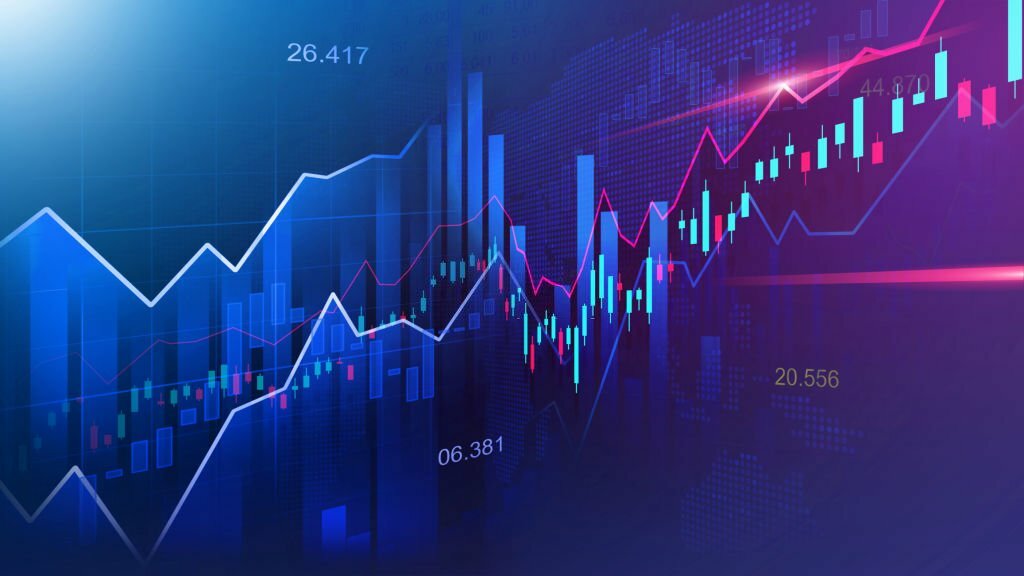 Stock market or forex trading graph in graphic concept suitable for financial investment or Economic trends business idea and all art work design. Abstract finance background