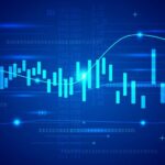 Financial curve chart vector background