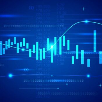 Financial curve chart vector background