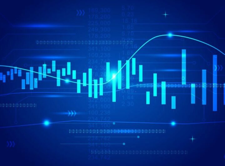 Financial curve chart vector background