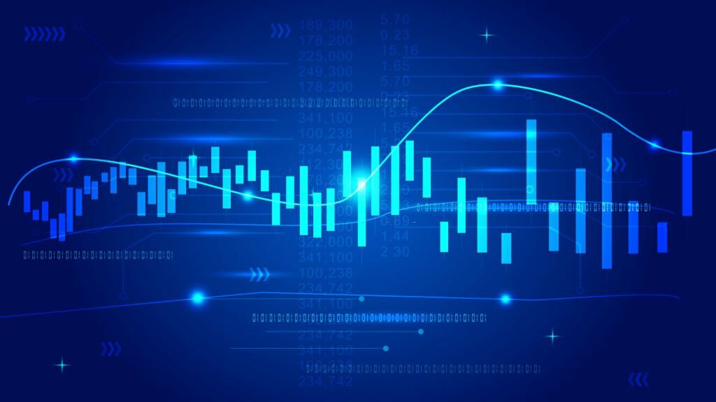 Financial curve chart vector background