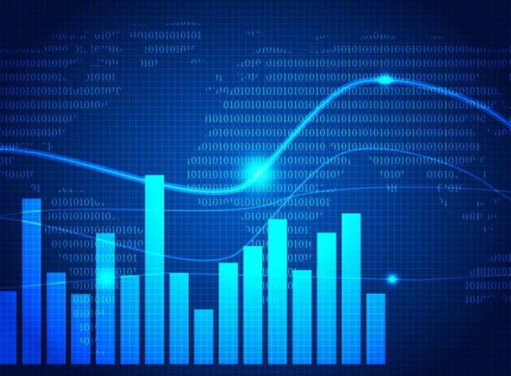 Fintech curve chart vector background