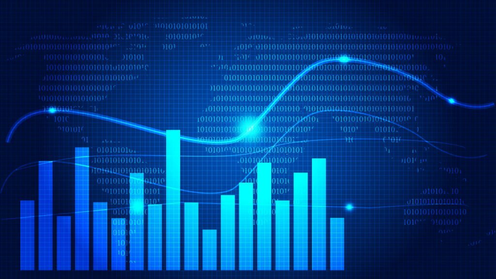 Fintech curve chart vector background