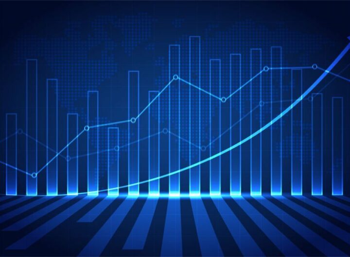 Financial stock market graph on stock market investment trading, Bullish point, Bearish point. trend of graph for business idea and all art work design. vector illustration