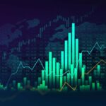 Stock market or forex trading graph in graphic concept suitable for financial investment or Economic trends business idea and all art work design. Abstract finance background