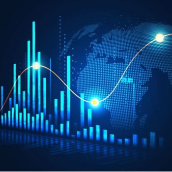 Stock market or forex trading graph in graphic concept suitable for financial investment or Economic trends business idea and all art work design. Abstract finance background. Vector illustration