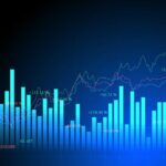 Stock market investment trading graph or forex graph global network line wire frame data business concept for financial investment economic trends vector illustration